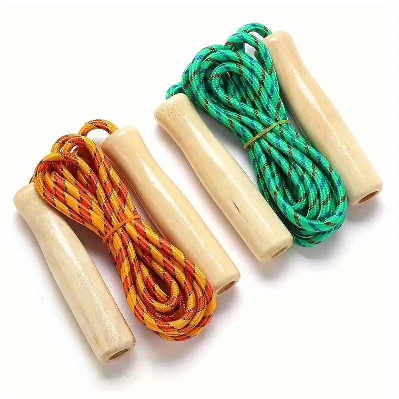 Jump Rope 4-Pack – Polyester with Wooden Handles, 210 cm Length