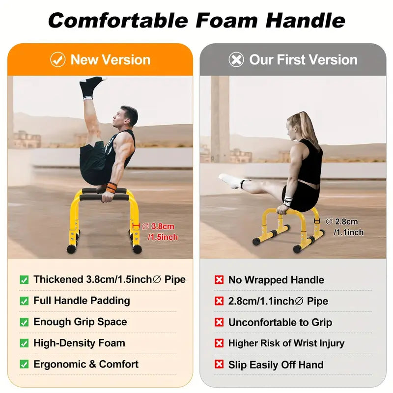 Push-Up Bars – Iron Frame, 35.5 cm Height, 300 kg Capacity, Non-Slip Base
