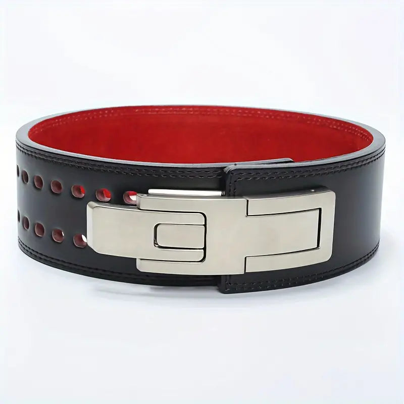 Adjustable Weightlifting Belt – PU Leather, Lever Buckle
