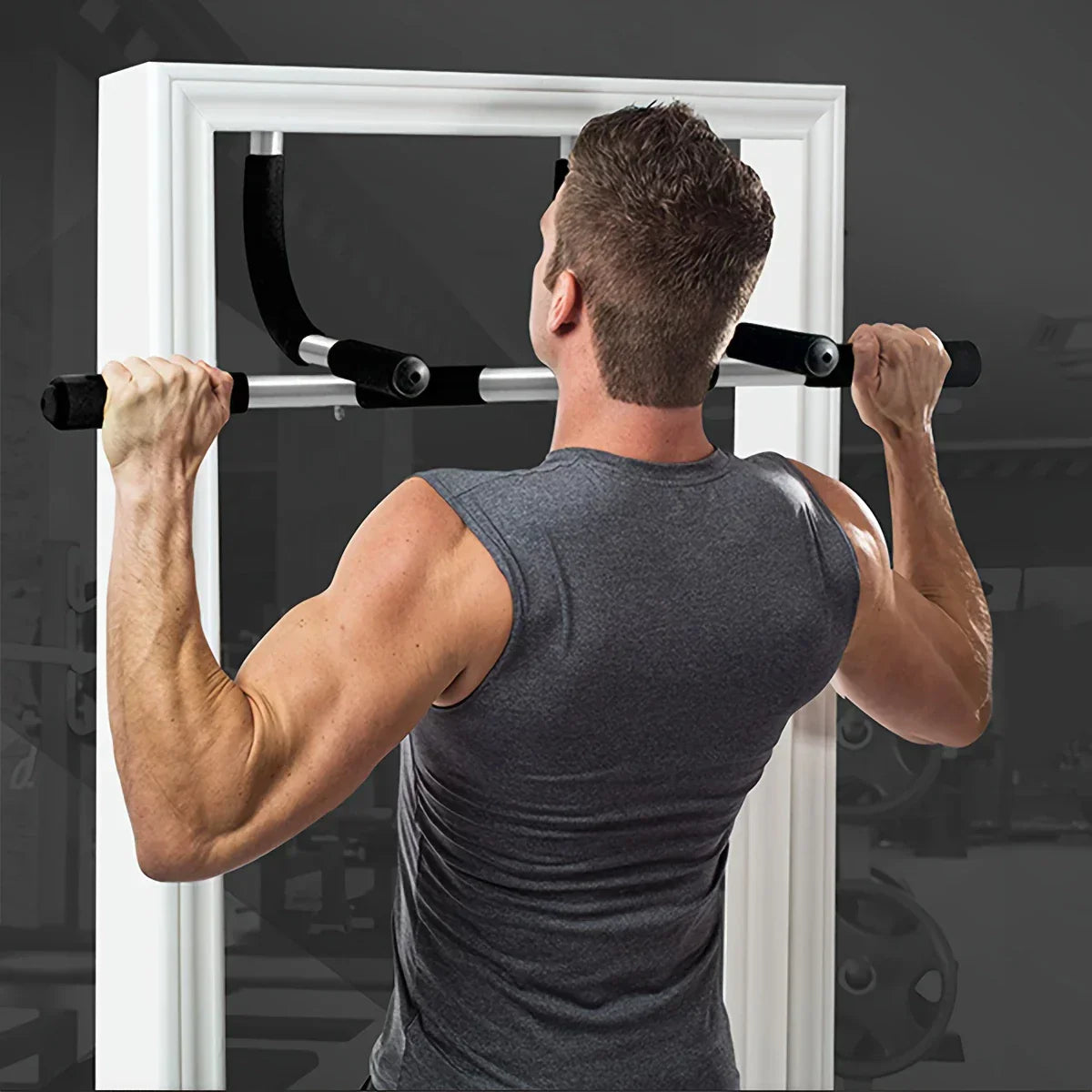 Multi-Grip Doorway Pull-Up Bar – Tungsten Steel, 181 kg Capacity