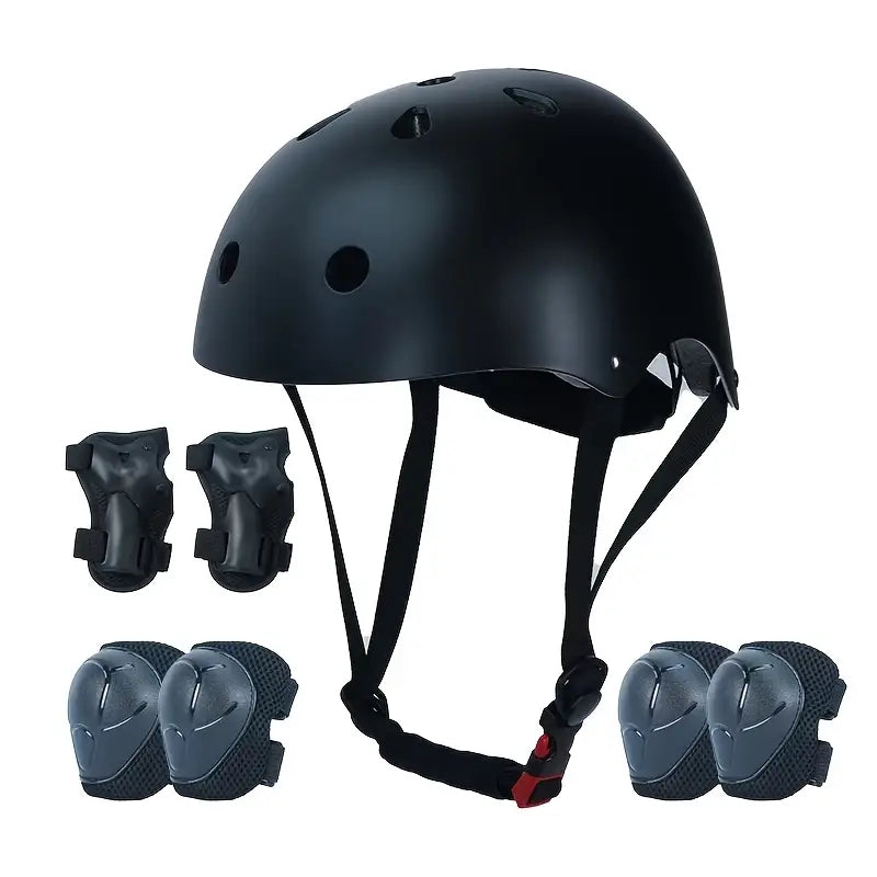 Kids Protective Gear Set – Helmet, Knee Pads, Elbow Pads, Wrist Guards – Adjustable