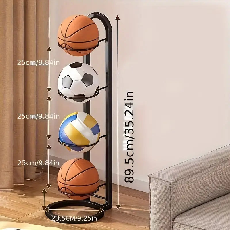 Basketball Storage Rack – Carbon Steel, Wall-Mounted