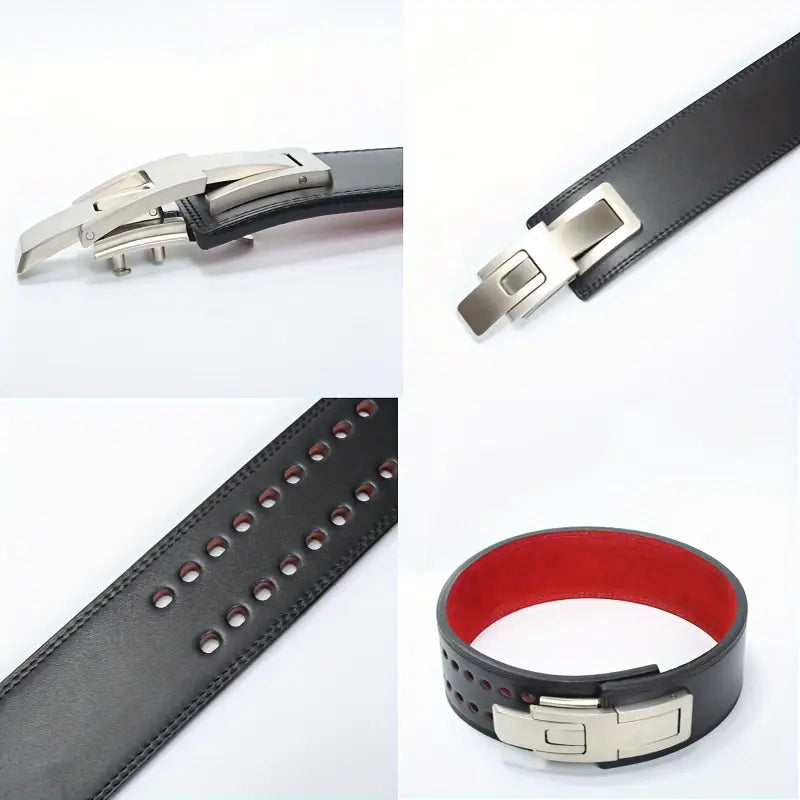 Adjustable Weightlifting Belt – PU Leather, Lever Buckle