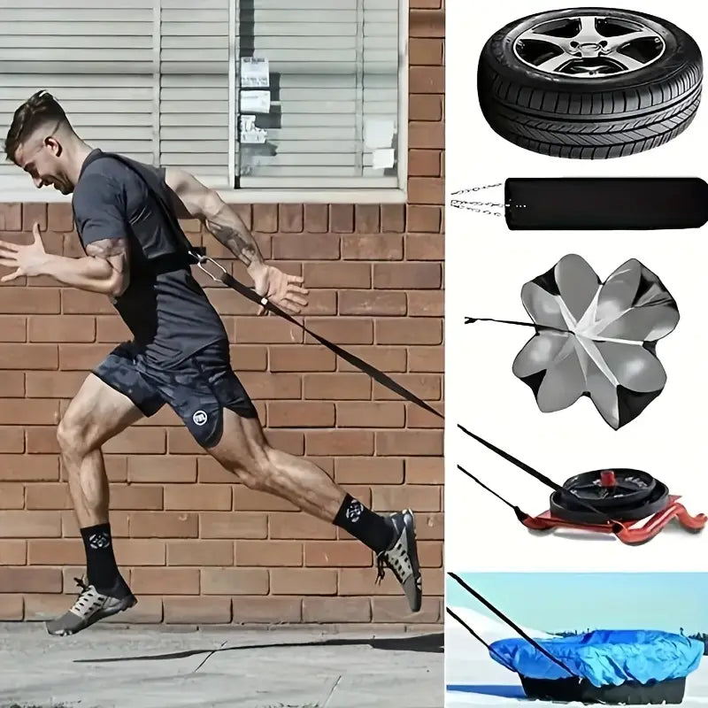 Adjustable Resistance Training Belt with Carabiner