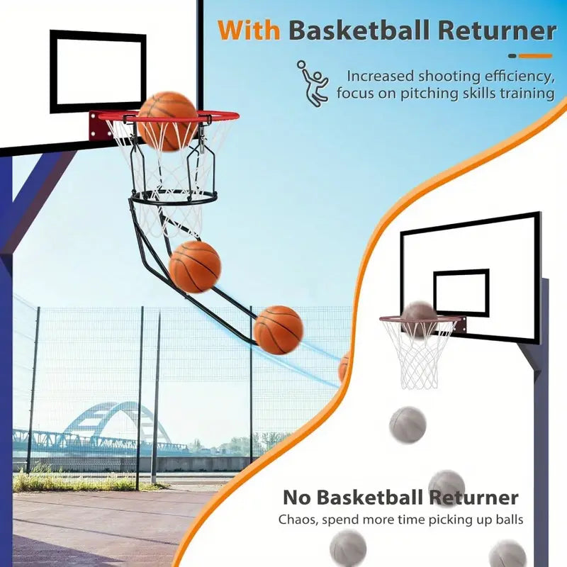 Basketball Return Trainer – 3-Hook Rebound Attachment for 18" Rims