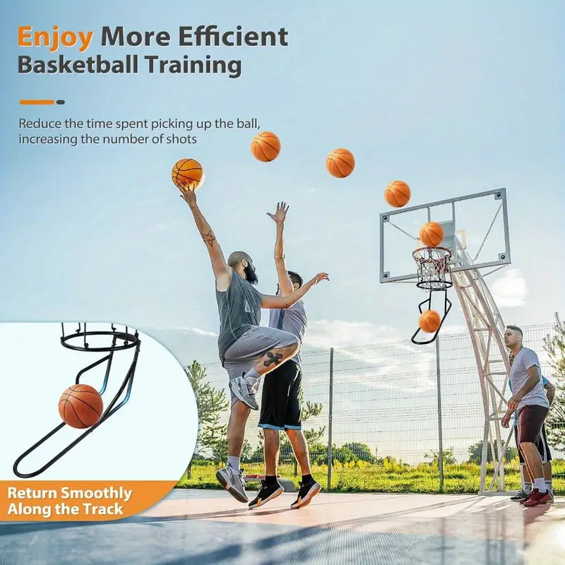 Basketball Return Trainer – 3-Hook Rebound Attachment for 18" Rims