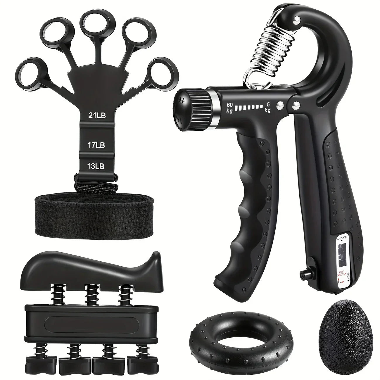 Hand Grip Strength Trainer Kit (5-Piece)