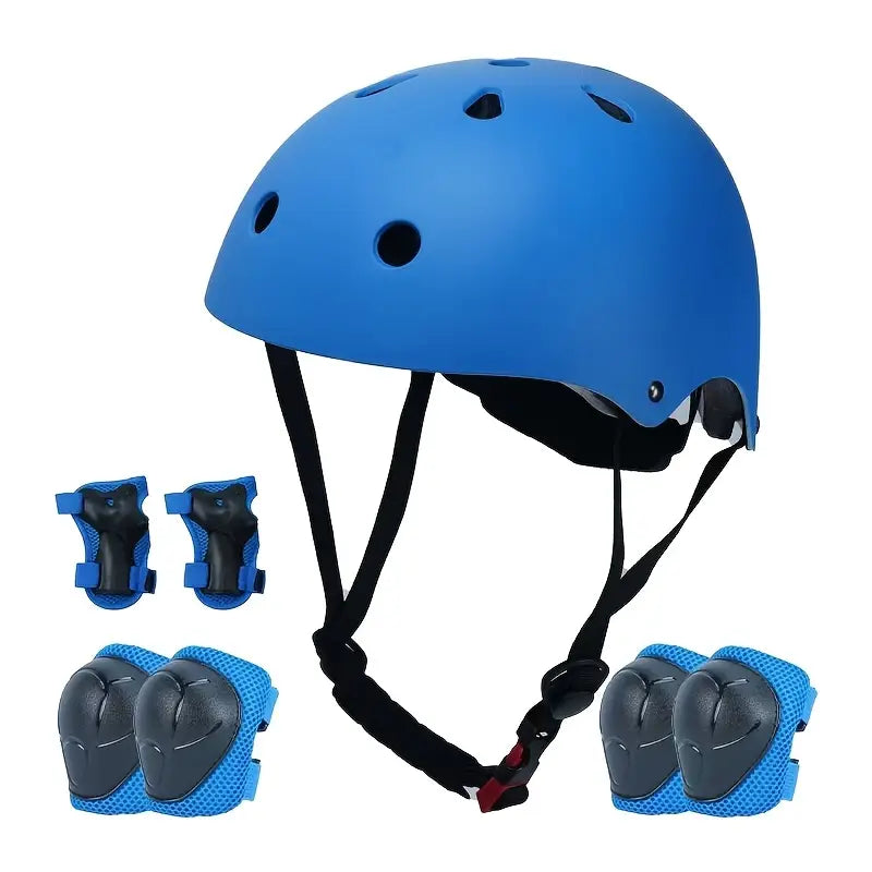 Kids Protective Gear Set – Helmet, Knee Pads, Elbow Pads, Wrist Guards – Adjustable