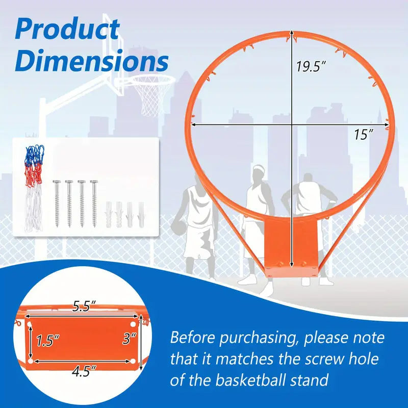 Basketball Rim with Net and Mounting Kit