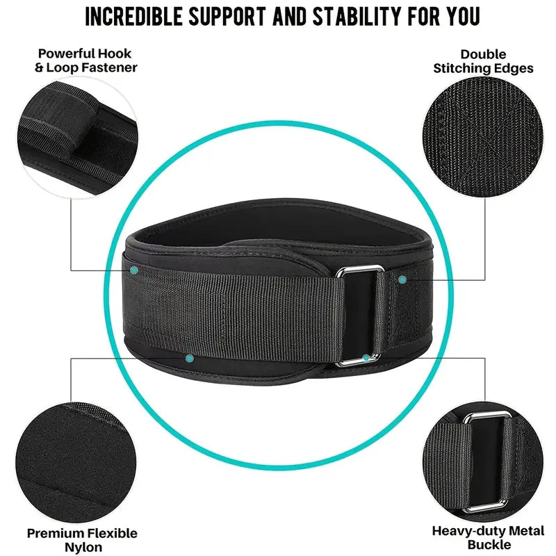 Adjustable Weightlifting Belt – EVA, Hook-and-Loop Closure