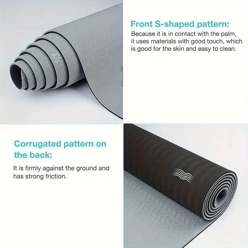 TPE Yoga Mat – 180 × 57 cm, Non-Slip Textured Surface, Lightweight – Solid Colour