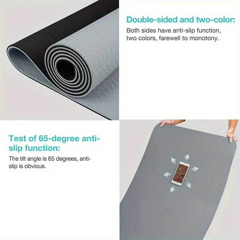 TPE Yoga Mat – 180 × 57 cm, Non-Slip Textured Surface, Lightweight – Solid Colour